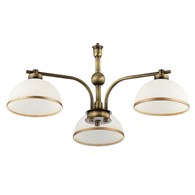 Żyrandol MONTANA Patyna Biały Szklane Klosze 3xE27