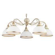 Żyrandol XSARA Patyna Biały Szklane Klosze 5xE27