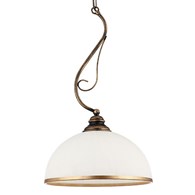 Lampa Sufitowa XSARA Brązowy Patyna Biały Szklany Klosz 1xE27 30 cm