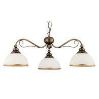 Żyrandol XSARA Brązowy Biały Szklane Klosze 3xE27