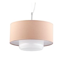 Lampa Wisząca AVEO Brąz Bialy Abażur Szklany Klosz 1xE27 35 cm