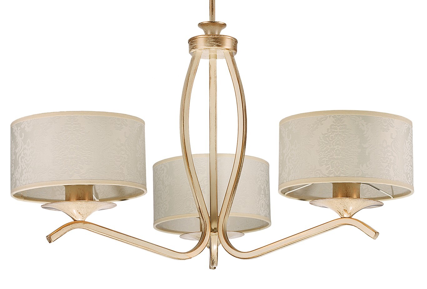 Żyrandol KASZMIR Patyna Beżowy Abażury 3xE27