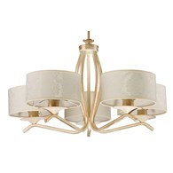 Żyrandol KASZMIR Patyna Beżowy Abażury 5xE27