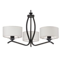 Żyrandol KASZMIR Grafitowy Biały Abażury 3xE27