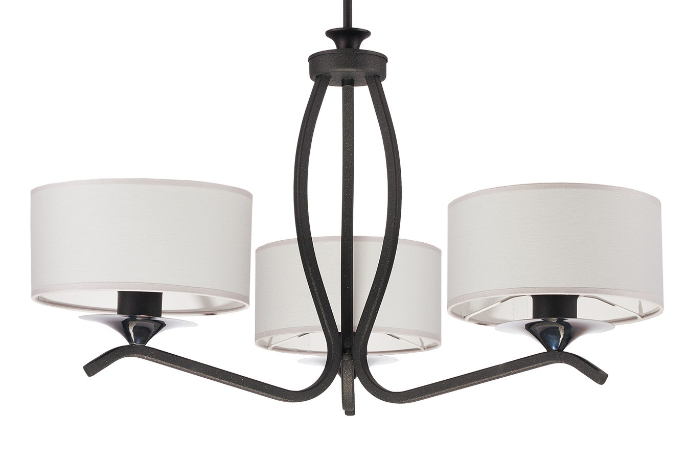 Żyrandol KASZMIR Grafitowy Biały Abażury 3xE27