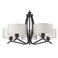 Żyrandol KASZMIR Grafitowy Biały Abażury 5xE27