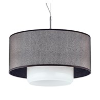 Lampa Wisząca AVEO Czarny Biały Abażur Szklany Klosz 1xE27 35 cm