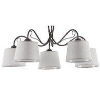 Lampa Sufitowa KAMELIA Brązowy Szary Abażury 5xE27