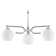 Żyrandol AXEL Srebrny Biały Szklane Klosze 3xE27
