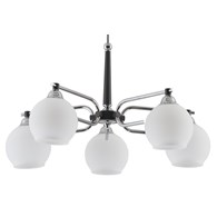 Żyrandol AXEL Grafitowy Biały Szklane Klosze 5xE27