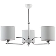 Żyrandol TWINGO Srebrny Szary Abażury 3xE27