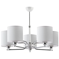 Żyrandol TWINGO Srebrny Szary Abażury 5xE27