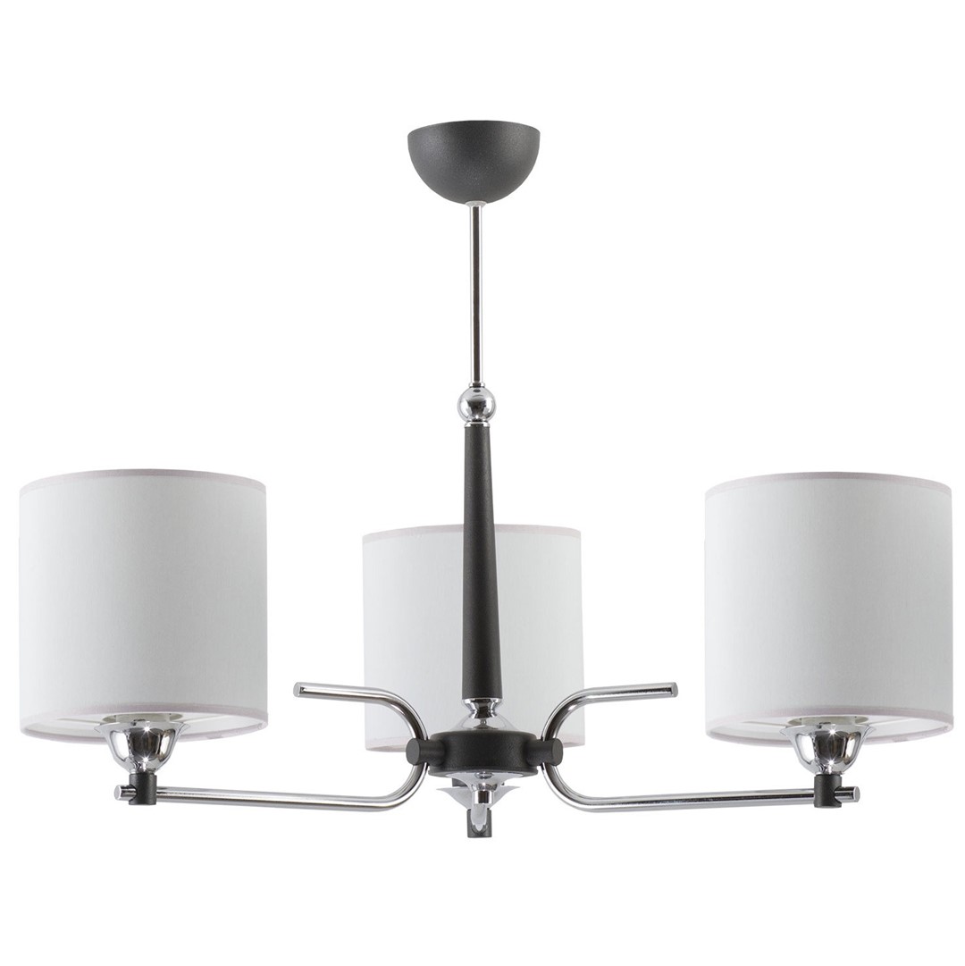 Żyrandol TWINGO Czarny Szary Abażury 3xE27