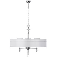 Żyrandol HILTON Srebrny Szary Abażury 3xE27