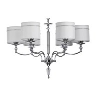 Żyrandol HILTON Srebrny Szary Abażury 6xE27