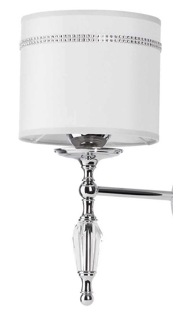 Kinkiet HILTON Srebrny Biały Abażur 1xE27