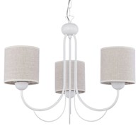 Żyrandol KASKADA Biały Beżowy Abażury 3xE27