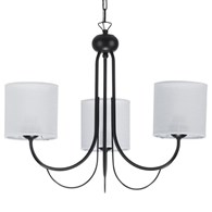 Żyrandol KASKADA Czarny Beżowy Abażury 3xE27