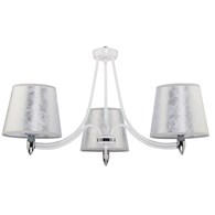 Żyrandol OSKAR Biały Srebrny Abażury 3xE27