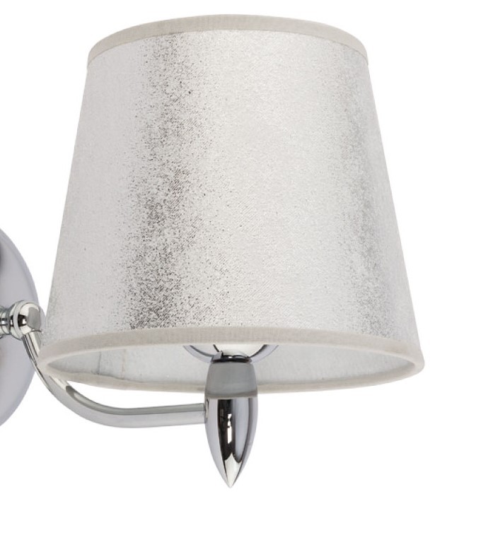 Kinkiet OSKAR Srebrny Abażur 1xE27