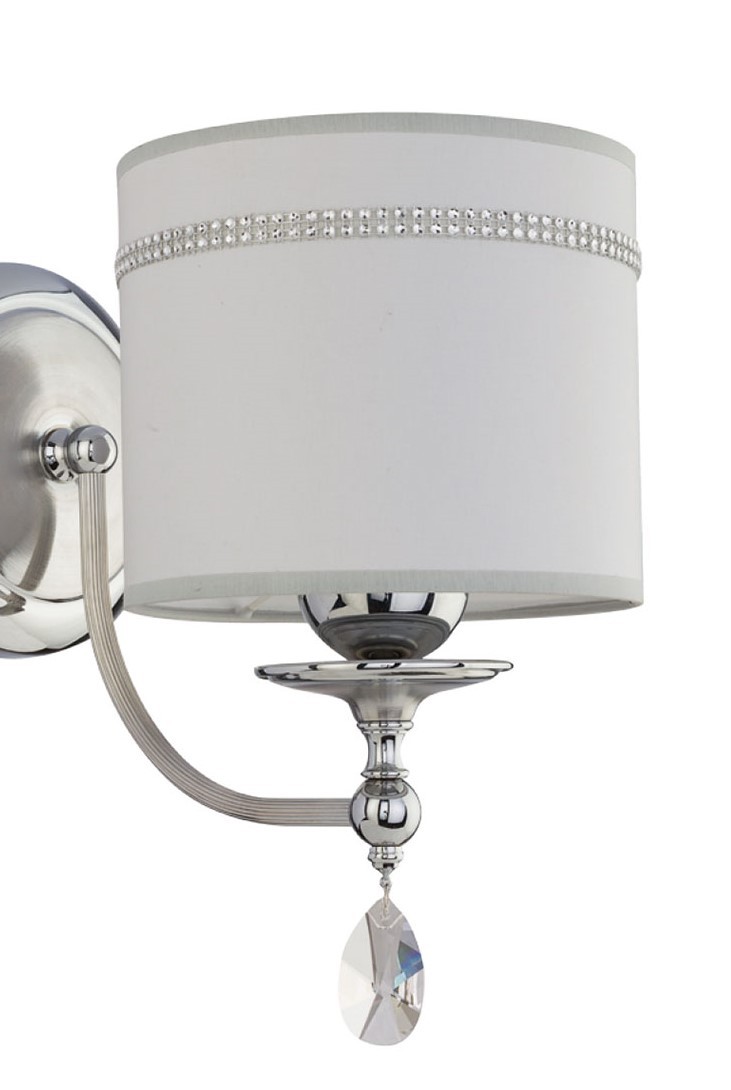 Kinkiet JULIA II Srebrny Szary Abażur 1xE27