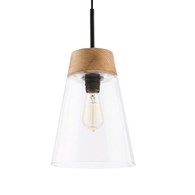 Lampa Wisząca DOMINO Czarny Transparentny Szklany klosz 1xE27 23 cm