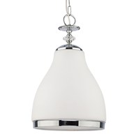 Lampa Wisząca ISLA Srebrny Biały Szklany Klosz 1xE27 29 cm