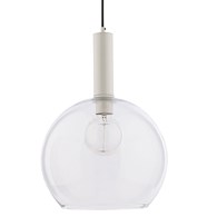 Lampa Wisząca LAF Biały Transparentny Szklany Klosz 1xE27 30 cm