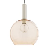 Lampa Wisząca LAF Biały Bursztynowy Szklany Klosz 1xE27 30 cm