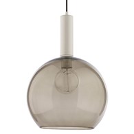 Lampa Wisząca LAF Biały Dymiony Szklany Klosz 1xE27 30 cm