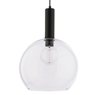 Lampa Wisząca LAF Czarny Transparentny Szklany Klosz 1xE27 30 cm