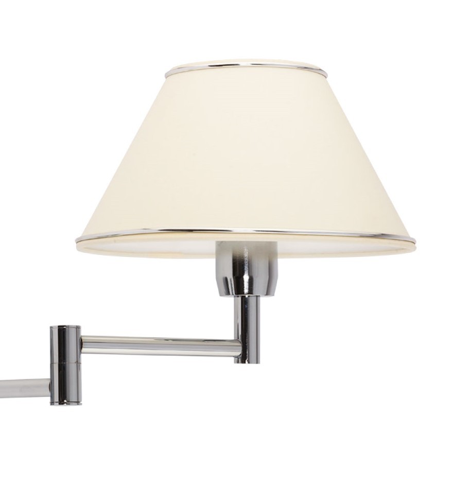 Kinkiet Regulowany BEGAMO Srebrny Ecru Abażur 1xE27