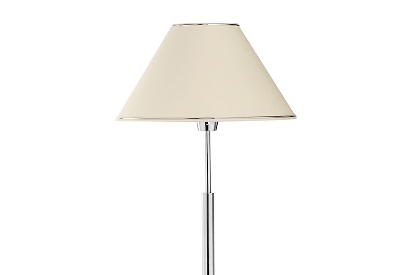 Lampa Podłogowa BEGAMO Srebrny Beżowy Abażur 1xE27 165 cm