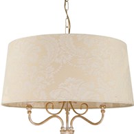 Żyrandol SOFIA Złoty Beżowy Abażur 3x27 56 cm