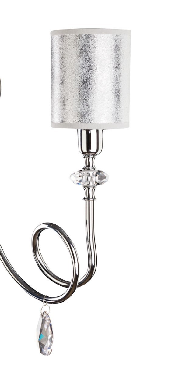 Kinkiet DELFINA Srebrny Abażur 1xE14