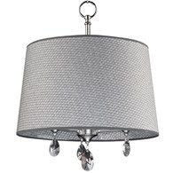 Żyrandol EGIDA Srebrny Szary Abażur 3xE27 40 cm