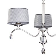 Żyrandol EGIDA Srebrny Szary Abażury 3xE27