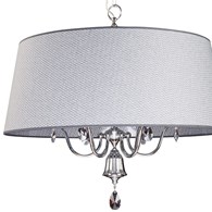 Żyrandol EGIDA Srebrny Szary Abażur 6xE27 73 cm