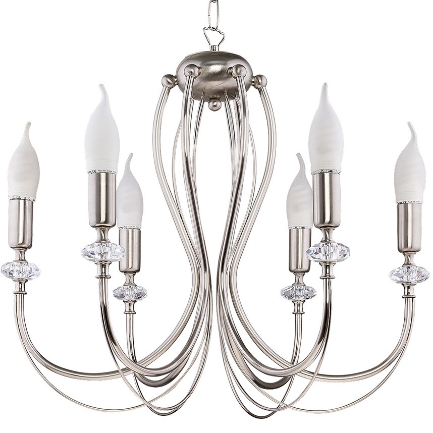 Żyrandol Świecznikowy MELODY Srebrny 5xE14