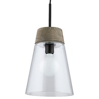 Lampa Wisząca DOMINO I Czarny Transparentny Klosz 1xE27 23 cm