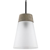 Lampa Wisząca DOMINO I Czarny biały Szklany Klosz 1xE27 23 cm