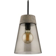 Lampa Wisząca DOMINO I Czarny Transparentny Szklany Klosz 1xE27 23 cm