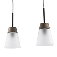 Lampa Wisząca DOMINO I Czarny biały Szklany Klosz 2xE27