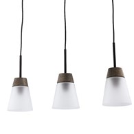 Lampa Wisząca DOMINO I Czarny biały Szklany Klosz 3xE27