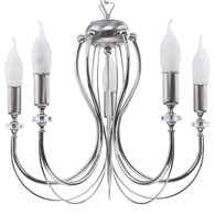 Żyrandol Świecznikowy MELANI Srebrny 5xE14