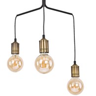 Lampa Wisząca BORNEO Czarny Patyna 3xE27