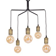 Lampa Wisząca BORNEO Czarny Patyna 5xE27