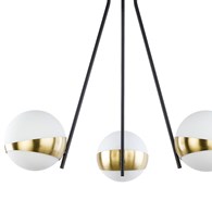 Lampa Sufitowa ELFA Czarny Złoty Szklane Klosze 3xE14