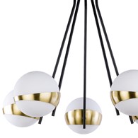 Lampa Sufitowa ELFA Czarny Złoty Szklane Klosze 5xE14