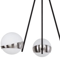 Lampa Sufitowa ELFA Czarny Srebrny Szklane Klosze 3xE14